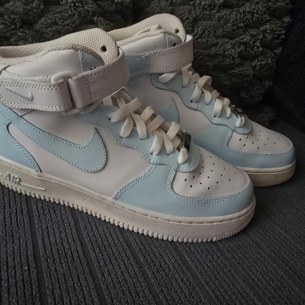 Nike Kids' Blue and White High-Top Sneakers